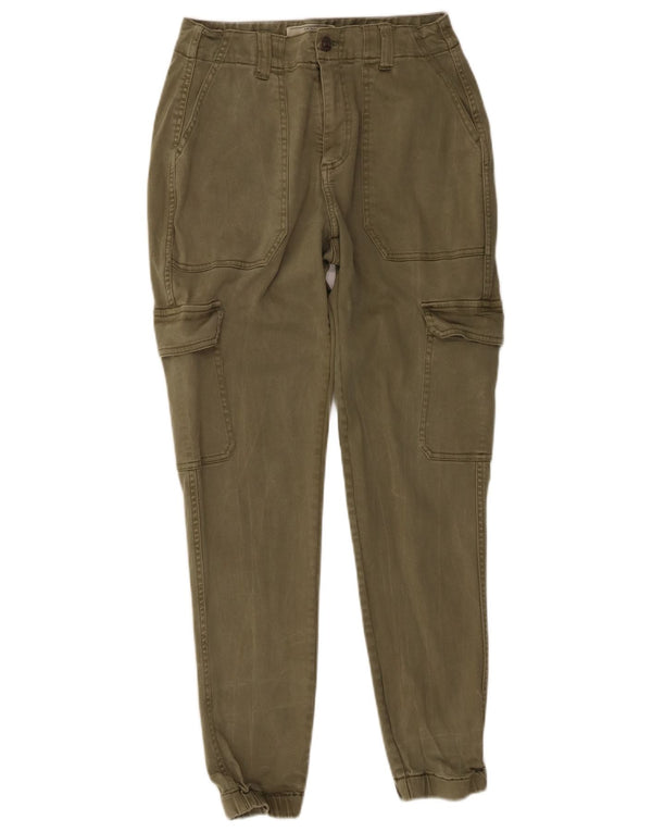 Fat Face Womens Joggers Cargo Trousers UK 10 Small W28 L27 Green Cotton
