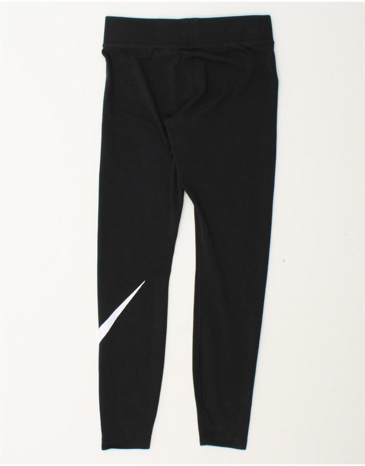 NIKE Womens Graphic Leggings UK 12 Medium  Black Polyester Vintage Nike and Second-Hand Nike from Messina Hembry 