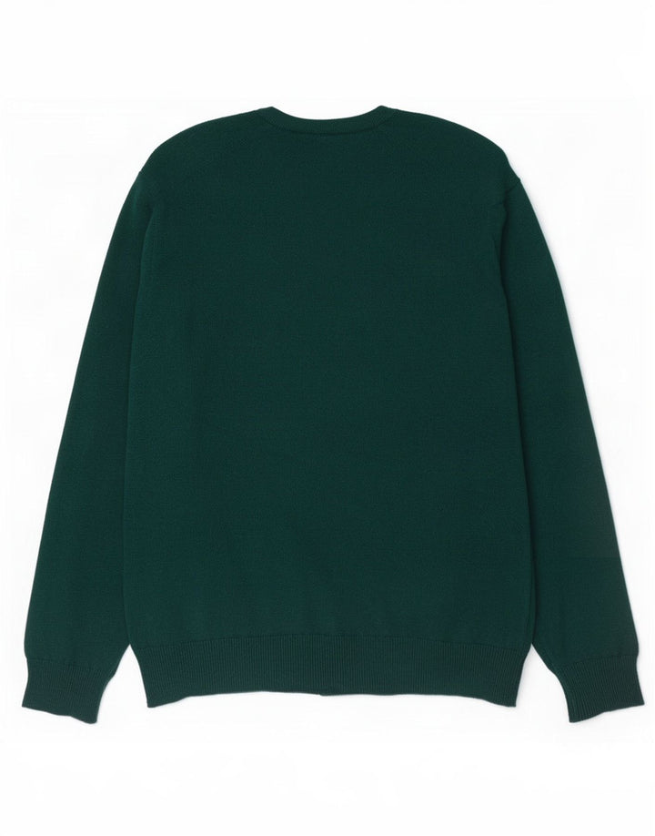 Męski sweter z dekoltem w kształcie litery V, 2XL, Lyle & Scott, zielona wełna