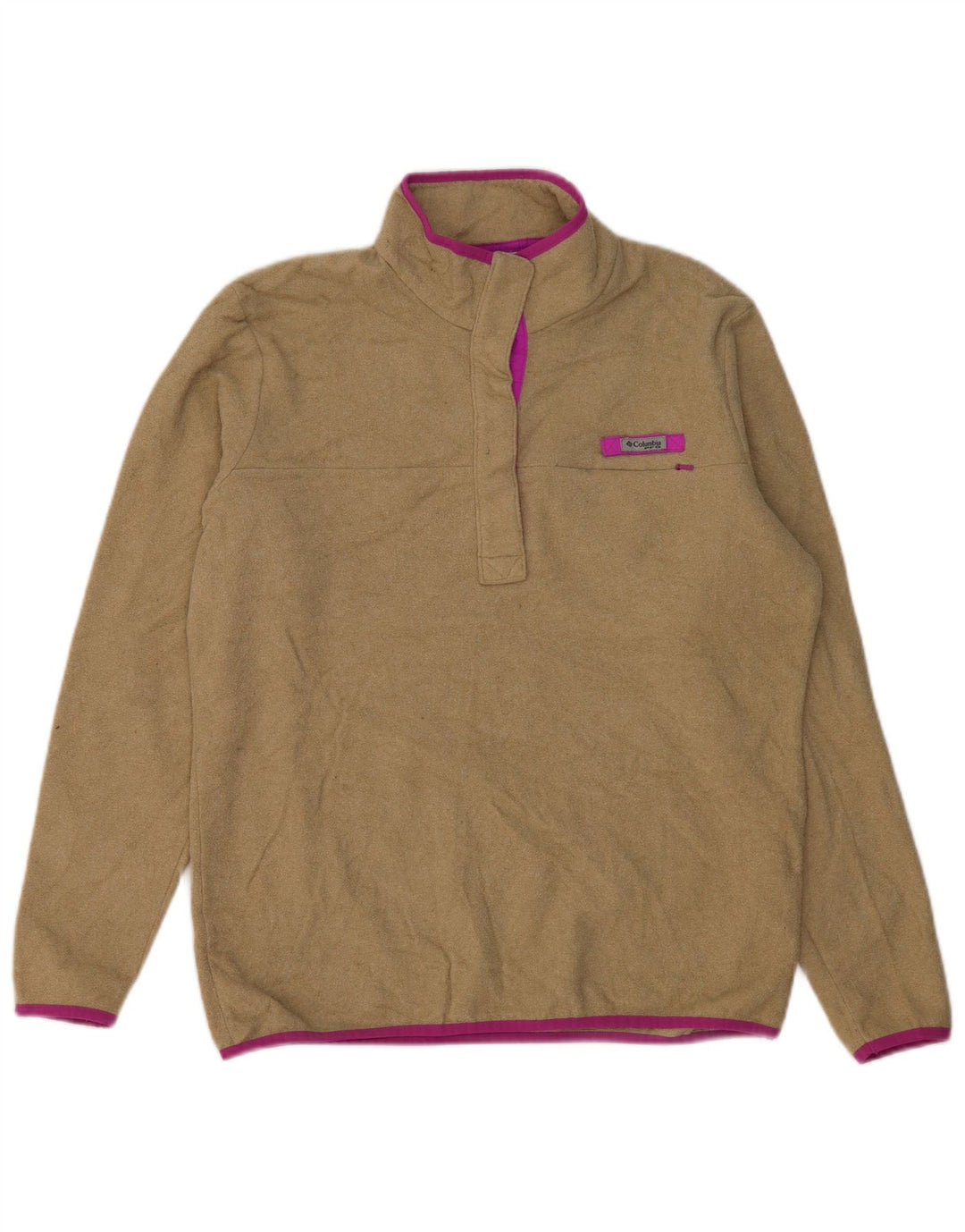 Damski sweter polarowy Columbia z guzikami pod szyją, UK 18 XL, beżowy poliester