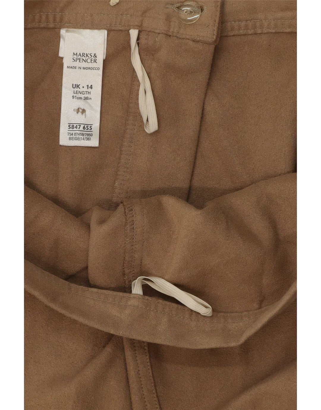 Marks & Spencer Damska spódnica typu trąbka UK 14, duża, W32, brązowa, poliester