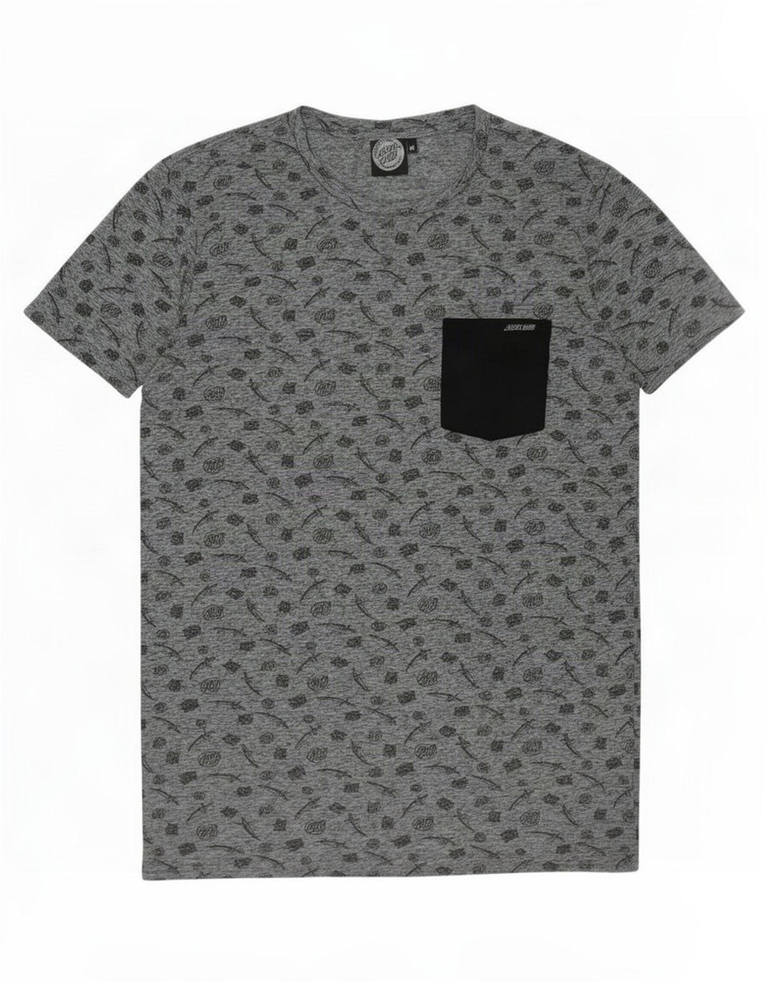 Męski T-shirt z grafiką Santa Cruz, średni szary poliester