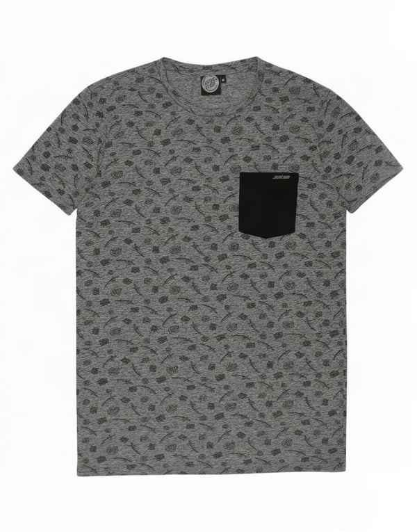 Męski T-shirt z grafiką Santa Cruz, średni szary poliester