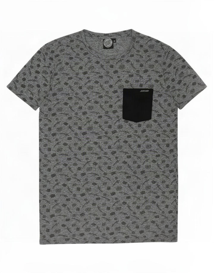 Męski T-shirt z grafiką Santa Cruz, średni szary poliester