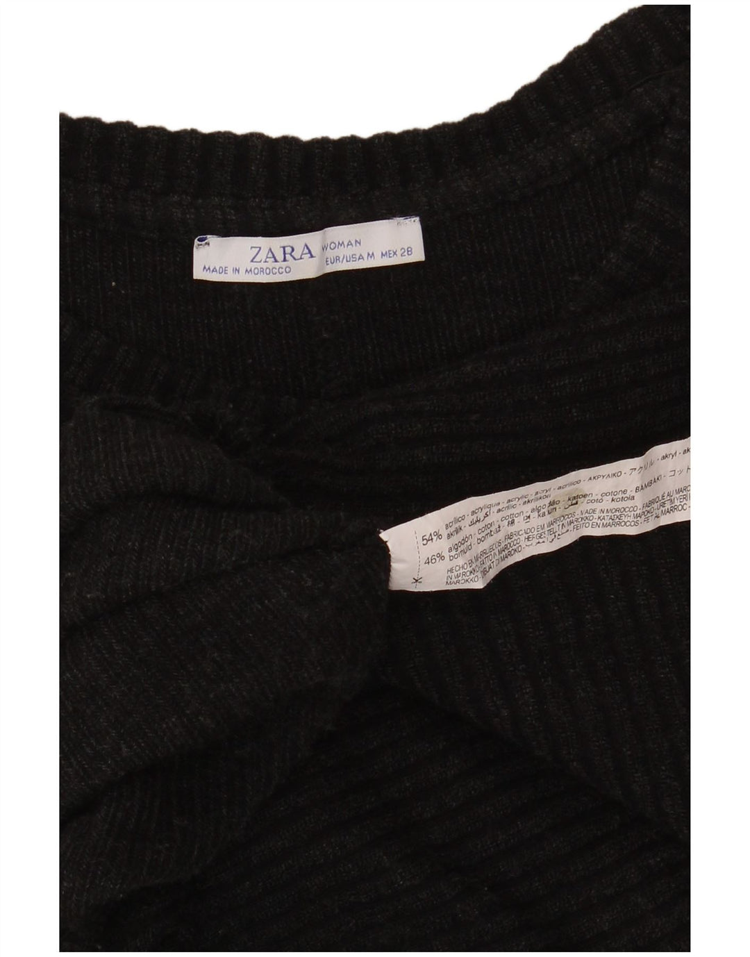 Damski sweter Zara Crop Oversize z dekoltem w łódkę UK 14 Średni szary