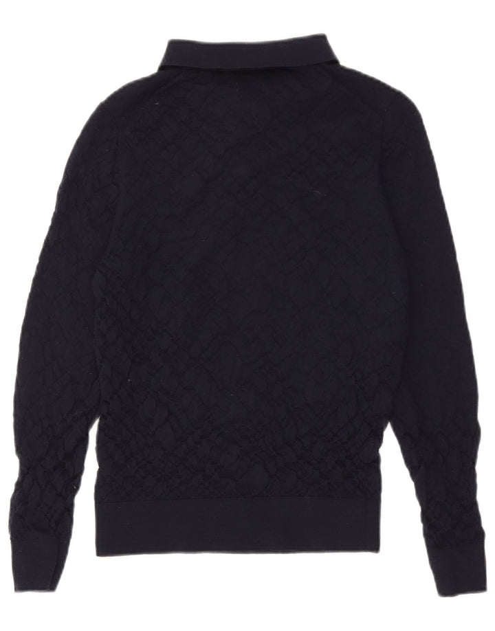 Męski sweter polo Massimo Dutti, średni granatowy wełniany