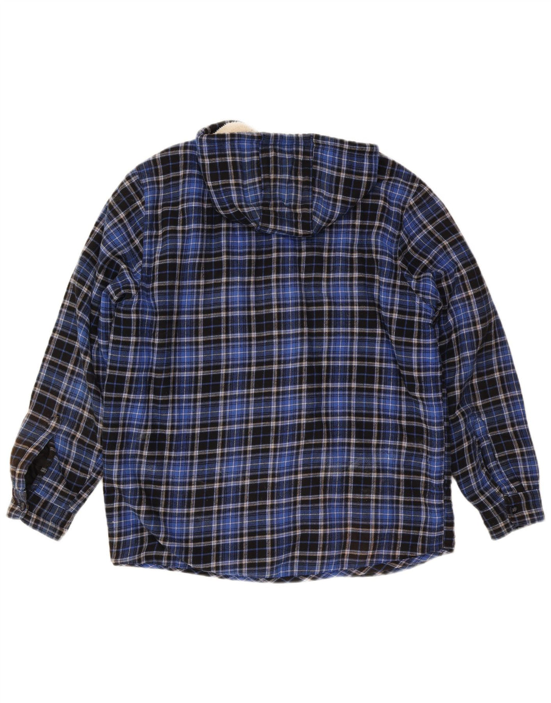 Męska koszula flanelowa z kapturem KINGCRAFT IT 52/54 w dużą niebieską kratkę