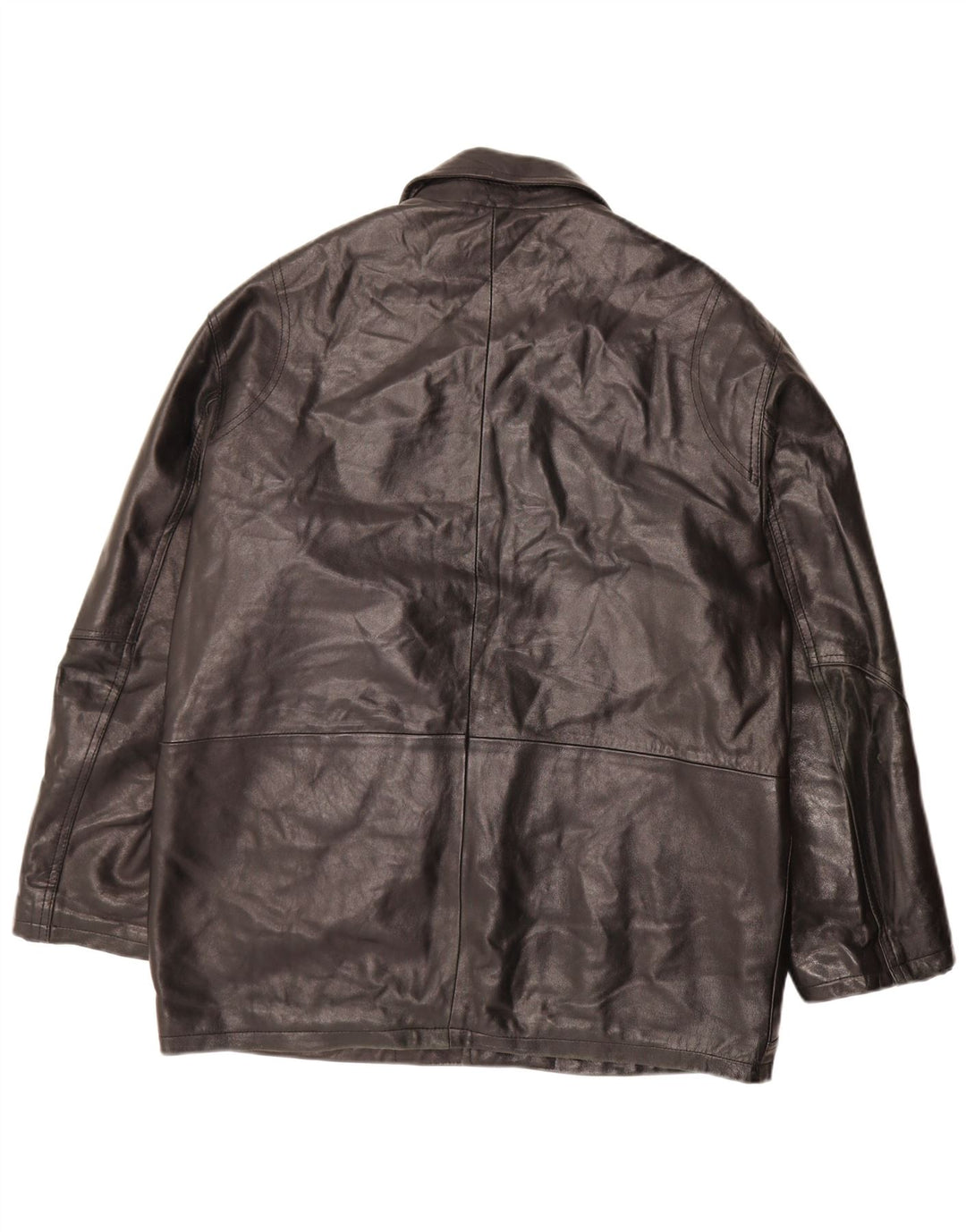 Vintage męska kurtka skórzana IT 52 XL czarna skóra