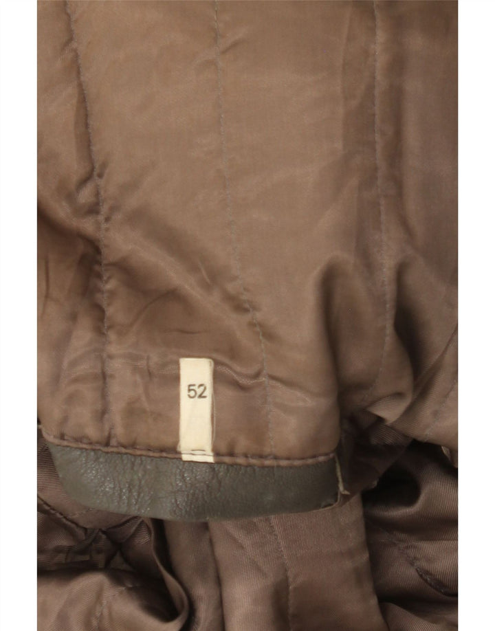 Vintage męska skórzana kurtka wojskowa IT 52 XL szara