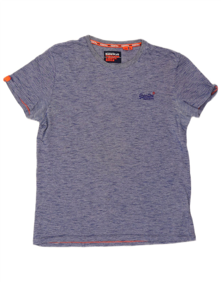 Męski T-shirt Superdry, duży, niebieski, bawełniany w cętki