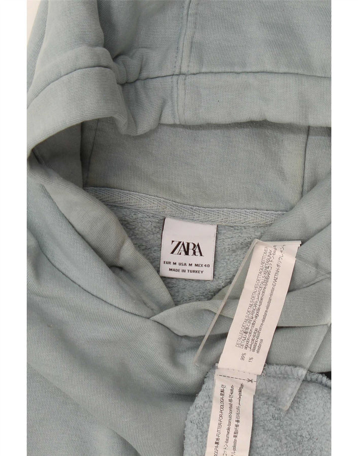 Męski sweter z kapturem Zara, średni niebieski, bawełniany