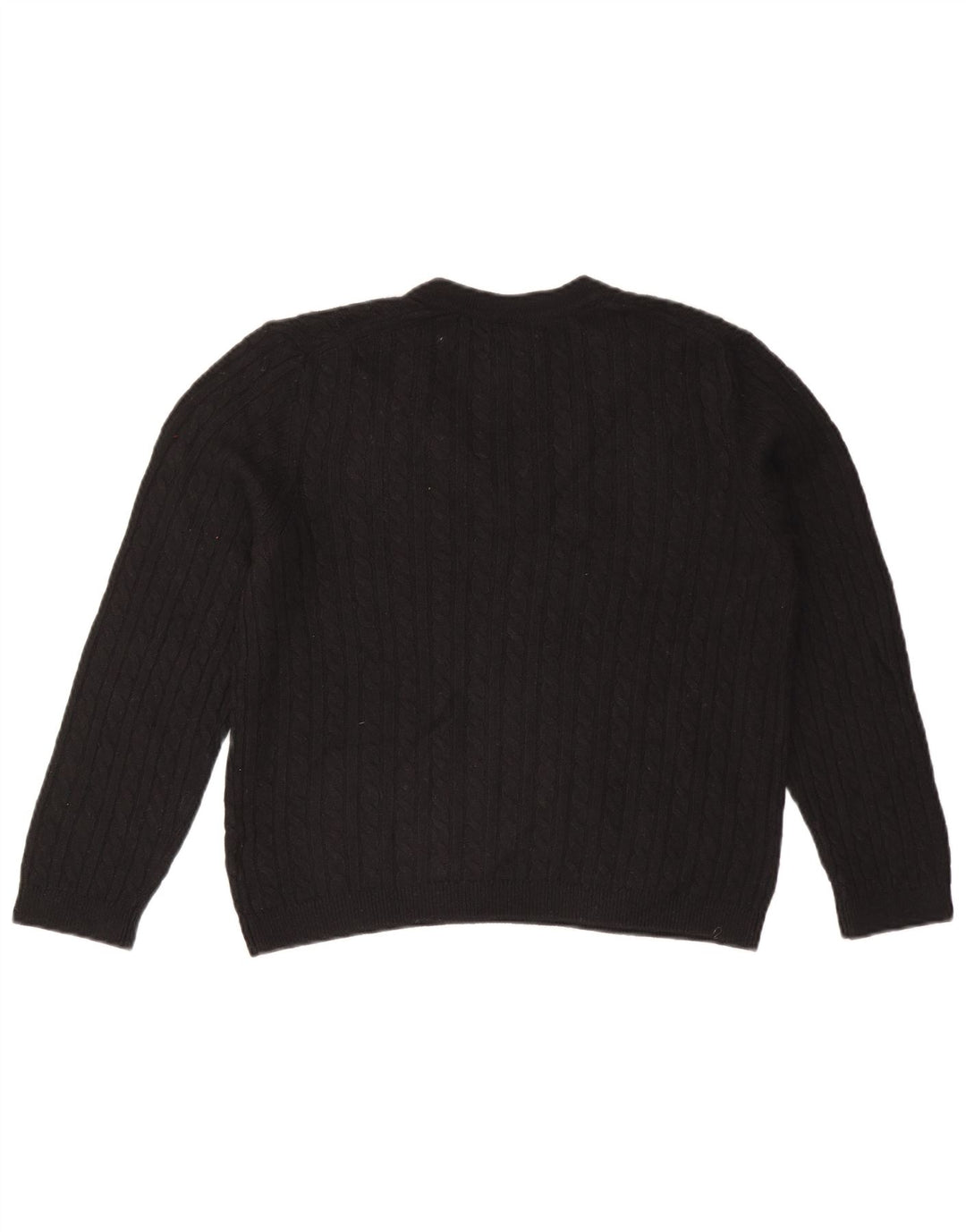 Damski sweter TOMMY HILFIGER z dekoltem w kształcie litery V, UK 14, średni czarny nylon