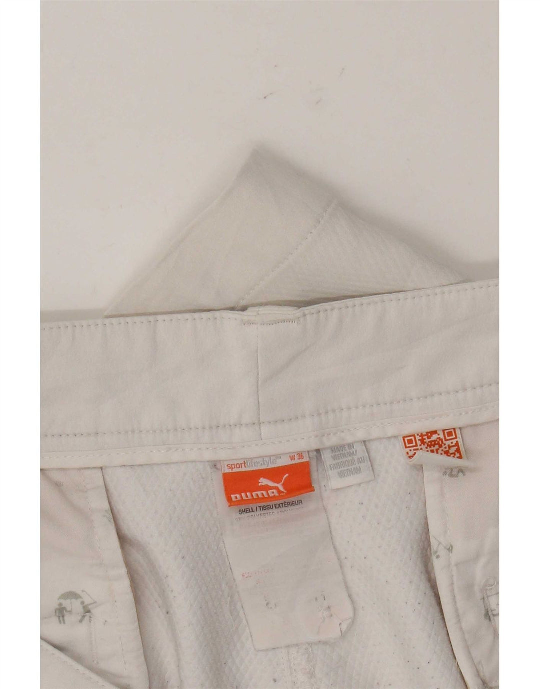 Męskie spodenki Chino Puma W36, duże, białe, poliestrowe