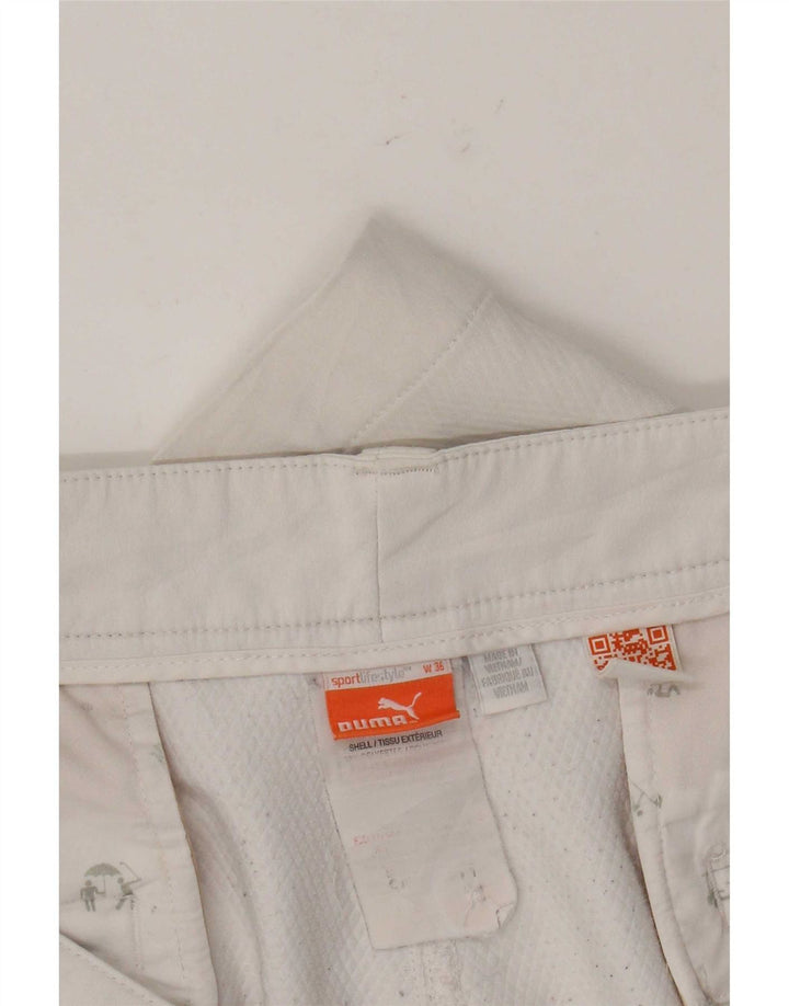 Męskie spodenki Chino Puma W36, duże, białe, poliestrowe