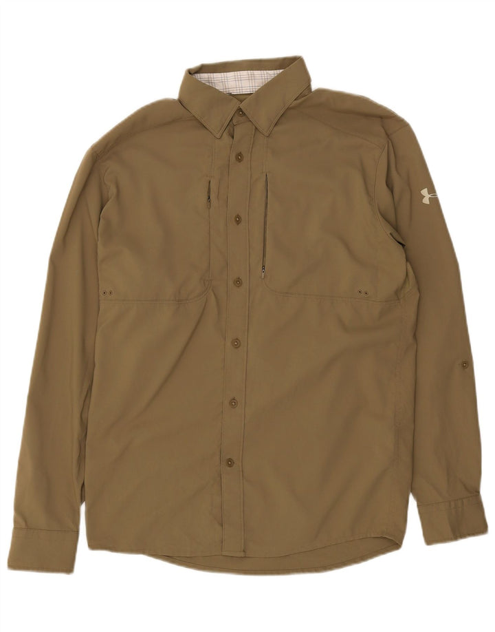 Męska koszula o luźnym kroju Under Armour, mała, z poliestru w kolorze khaki