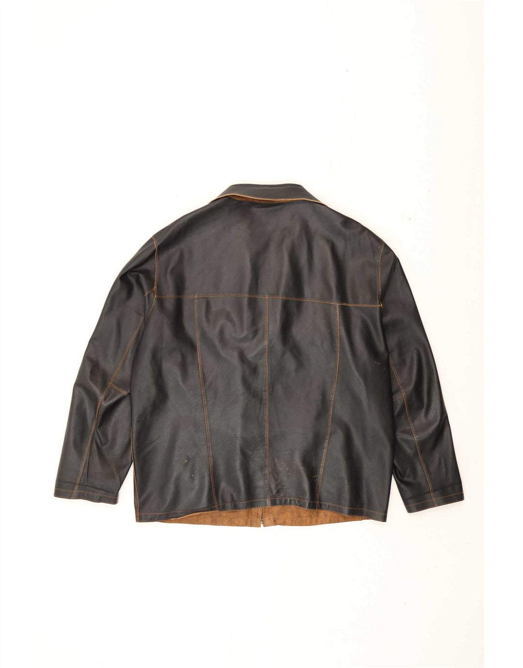 Dwustronna skórzana kurtka męska Vintage EU 56 3XL brązowa