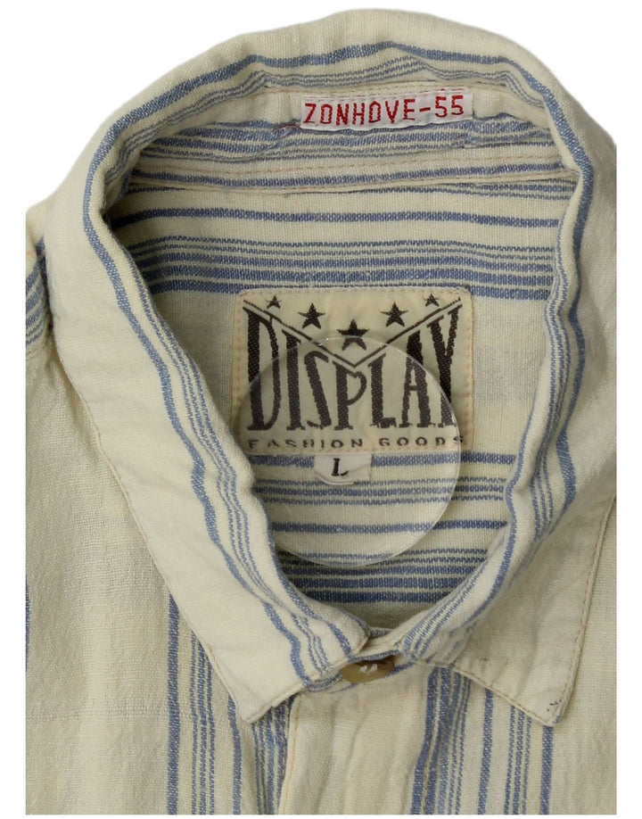 Koszula męska z krótkim rękawem VINTAGE, duże, niebieskie paski