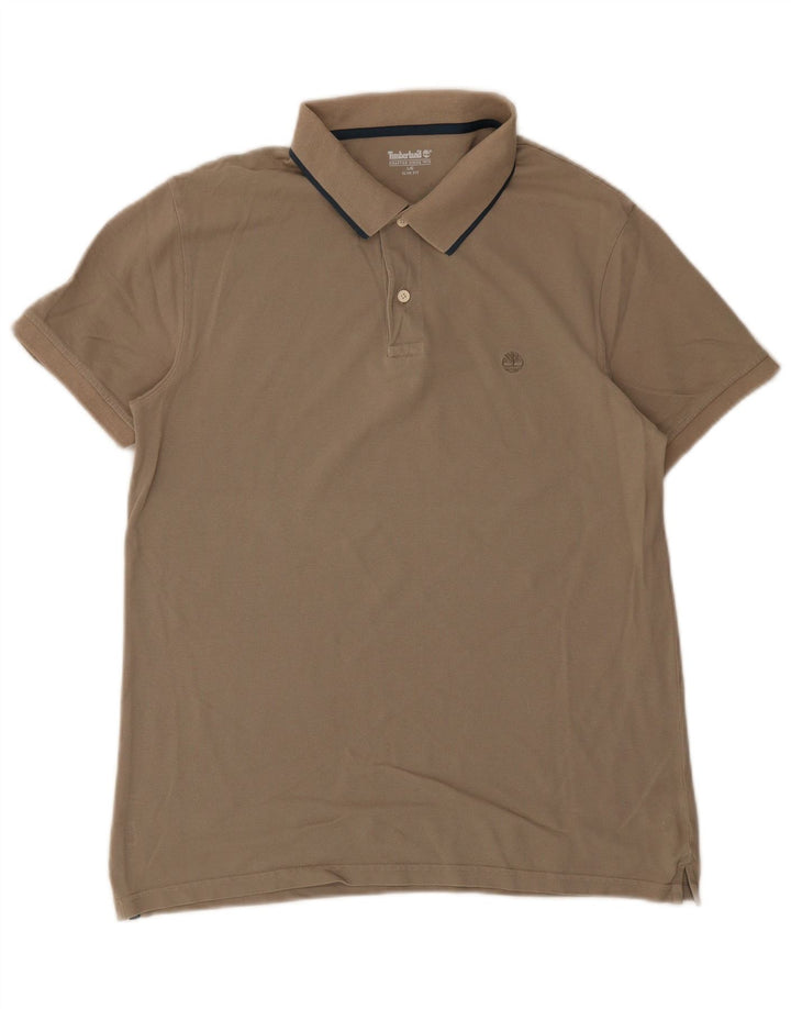Męska koszulka polo Timberland Slim Fit, duża, szara