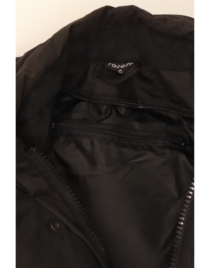 ROLEFF Mens Motorcycle Racer Jacket UK 36 Small Black Colourblock Vintage ROLEFF and Second-Hand ROLEFF from Messina Hembry 