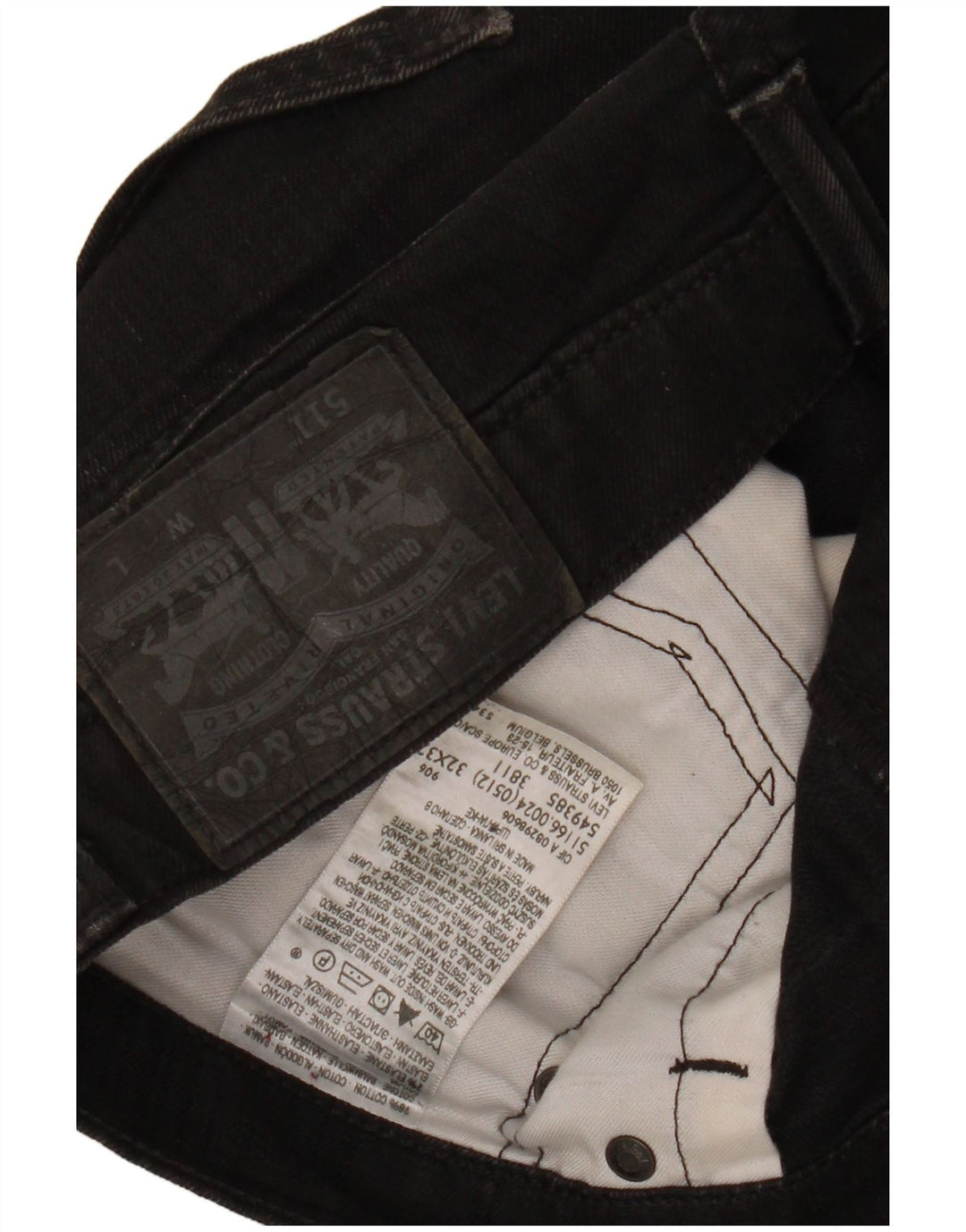 Damskie jeansy LEVI'S 511 Slim W32 L30 Czarna bawełna