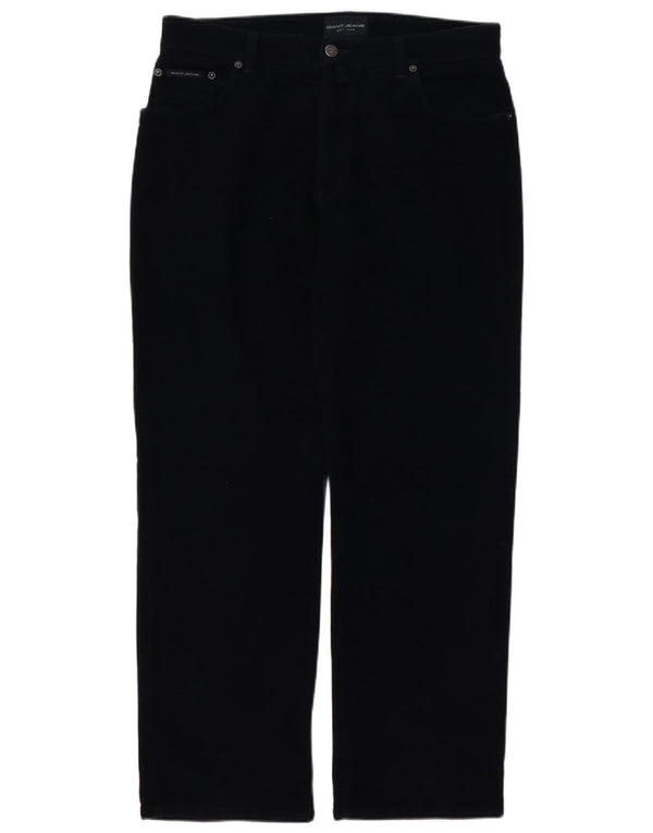 Męskie proste spodnie codzienne Gant W34 L30 Granatowa bawełna