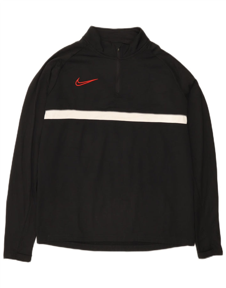 Męski dres Nike Dri Fit z zamkiem błyskawicznym na szyi i średnim czarnym kolorem