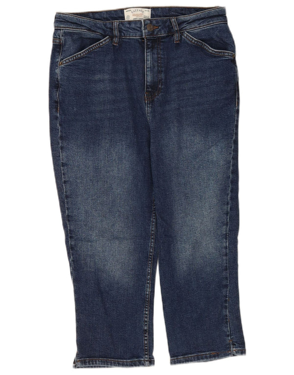 Damskie dżinsy Capri Fat Face Sway UK 12 Medium W32 L20 Niebieska bawełna