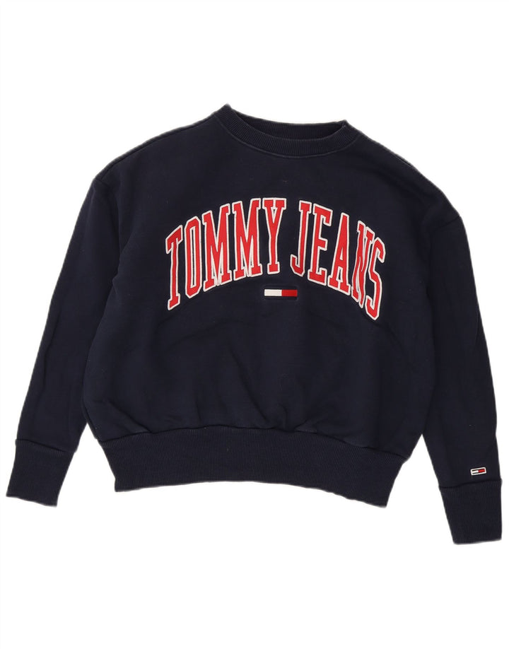 Damska bluza oversize Tommy Hilfiger UK 10, mała, granatowa