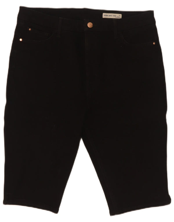 Marks & Spencer Damskie Bermudy Casual Spodenki UK 16 Duże W34 Czarne Bawełniane