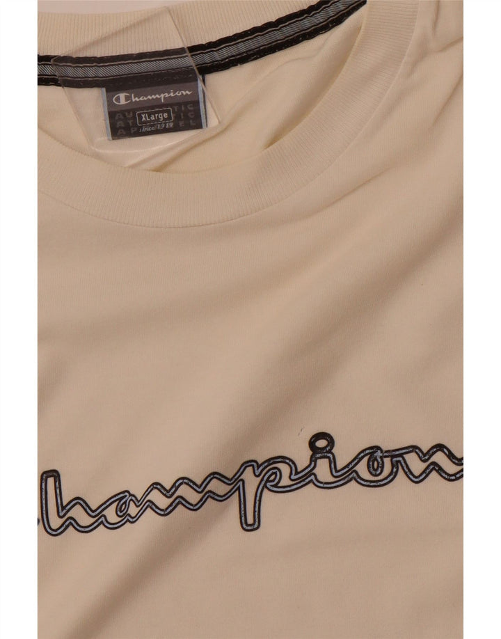Męski T-shirt z grafiką CHAMPION Top XL Biały