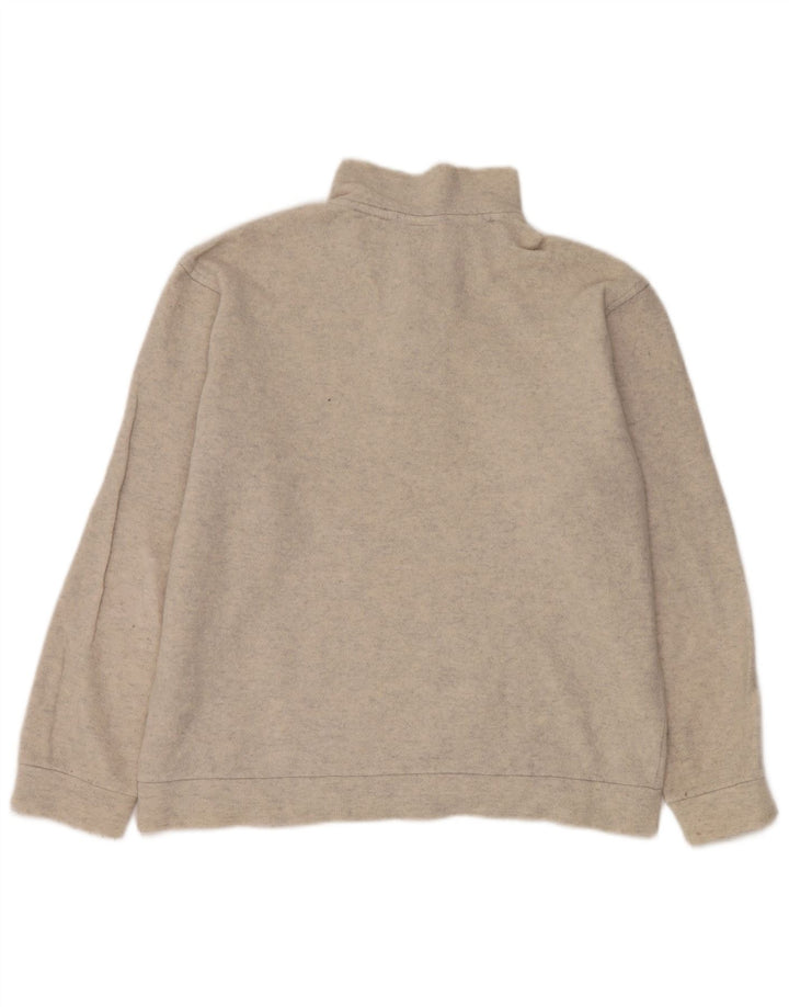 Lacoste Męski sweter zapinany na guziki, rozmiar 5, duży, beżowy, wełniany nakrapiany