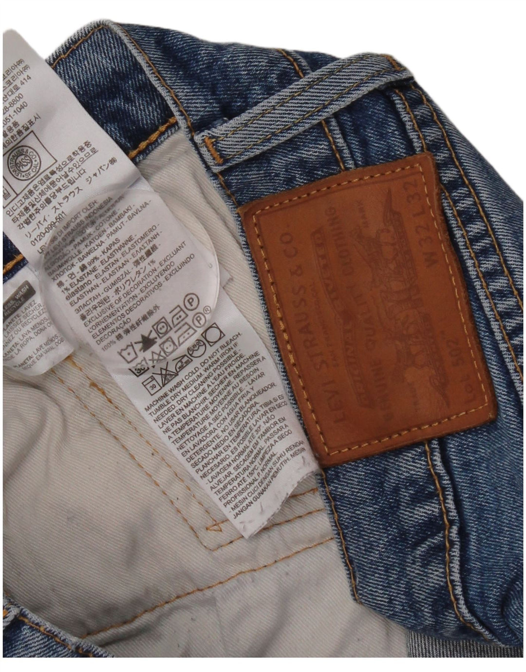 Męskie jeansy Levi's 502 Straight W32 L32 Niebieskie bawełniane