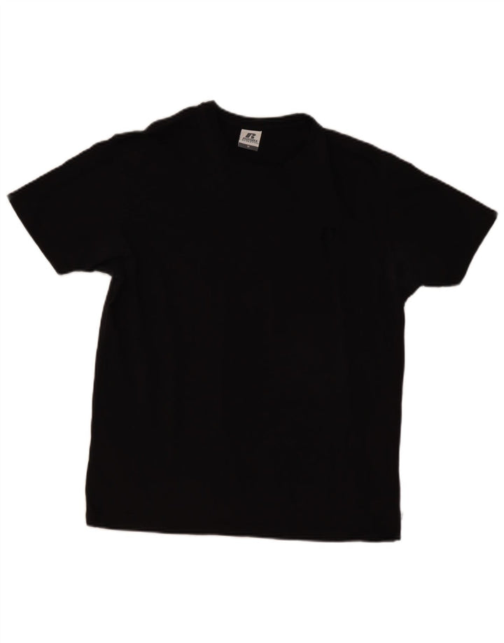 T-shirt męski Russell Athletic, średniej wielkości, czarny, bawełniany