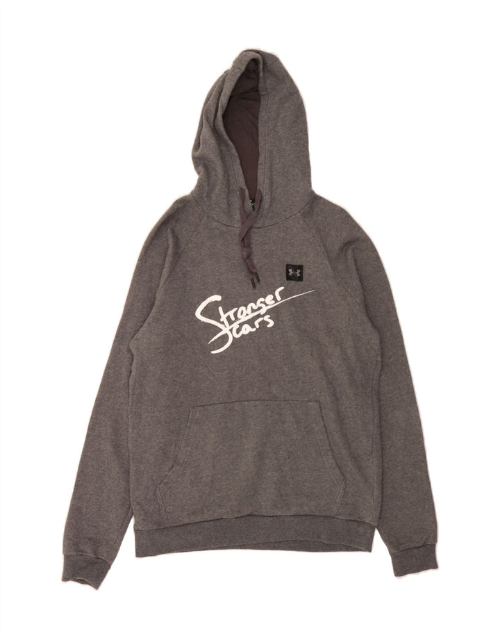 UNDER ARMOUR Mens Graphic Hoodie Jumper Medium Grey Cotton Vintage Under Armour and Second-Hand Under Armour from Messina Hembry 