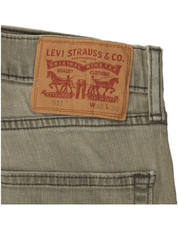 Męskie jeansy LEVI'S 511 Slim W32 L30, bawełna khaki