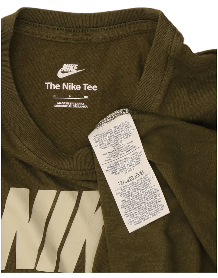 Męski T-shirt z grafiką Nike, mały, bawełniany khaki