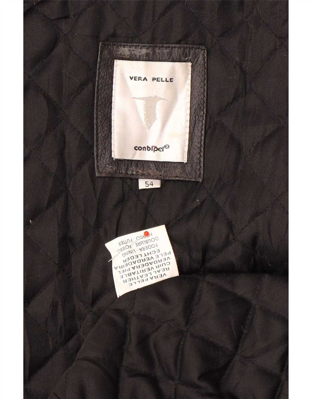 Conbipel Męska skórzana kurtka Rozmiar 54 XL Czarna skóra