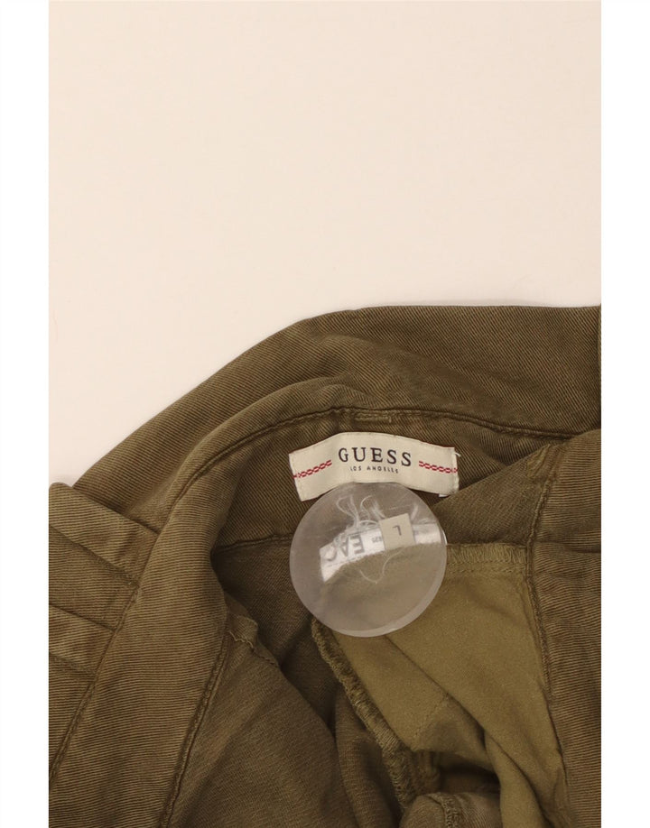 Damskie spodnie z wysokim stanem Guess, duże, W34 khaki