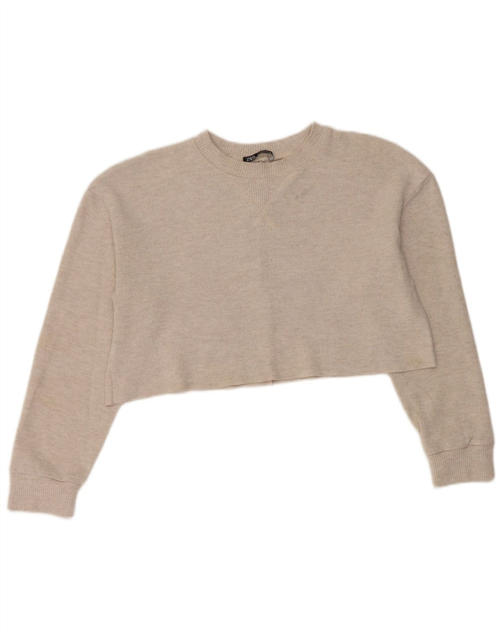 Bluza damska Zara Crop Oversize Sweter UK 10 Small Grey