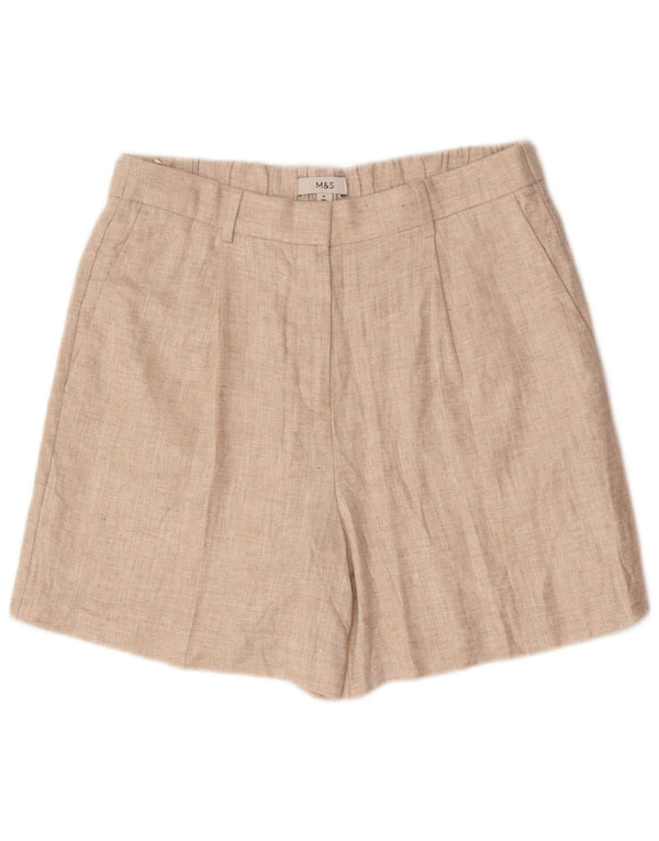 Marks & Spencer Womens Chino Shorts UK 14 Large W32 Beige Linen