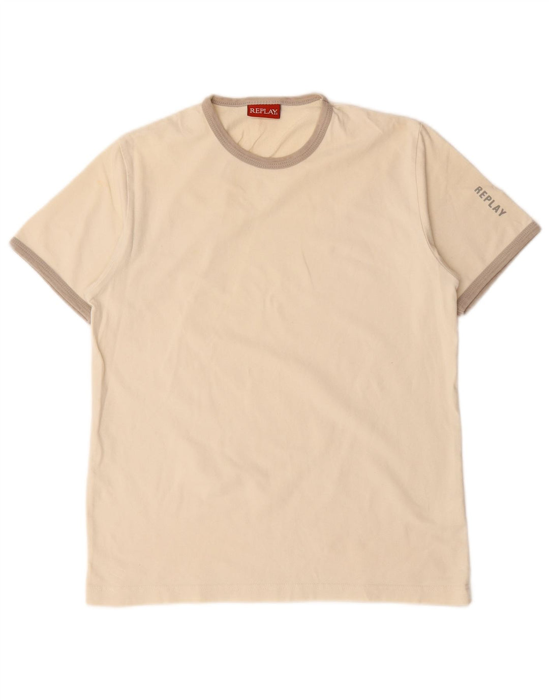 Damska koszulka Replay Top UK 12 Medium Off White