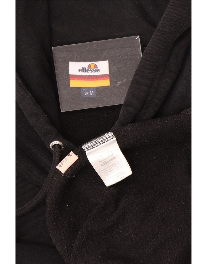 Męski sweter z kapturem i grafiką ELLESSE, średni czarny, bawełniany