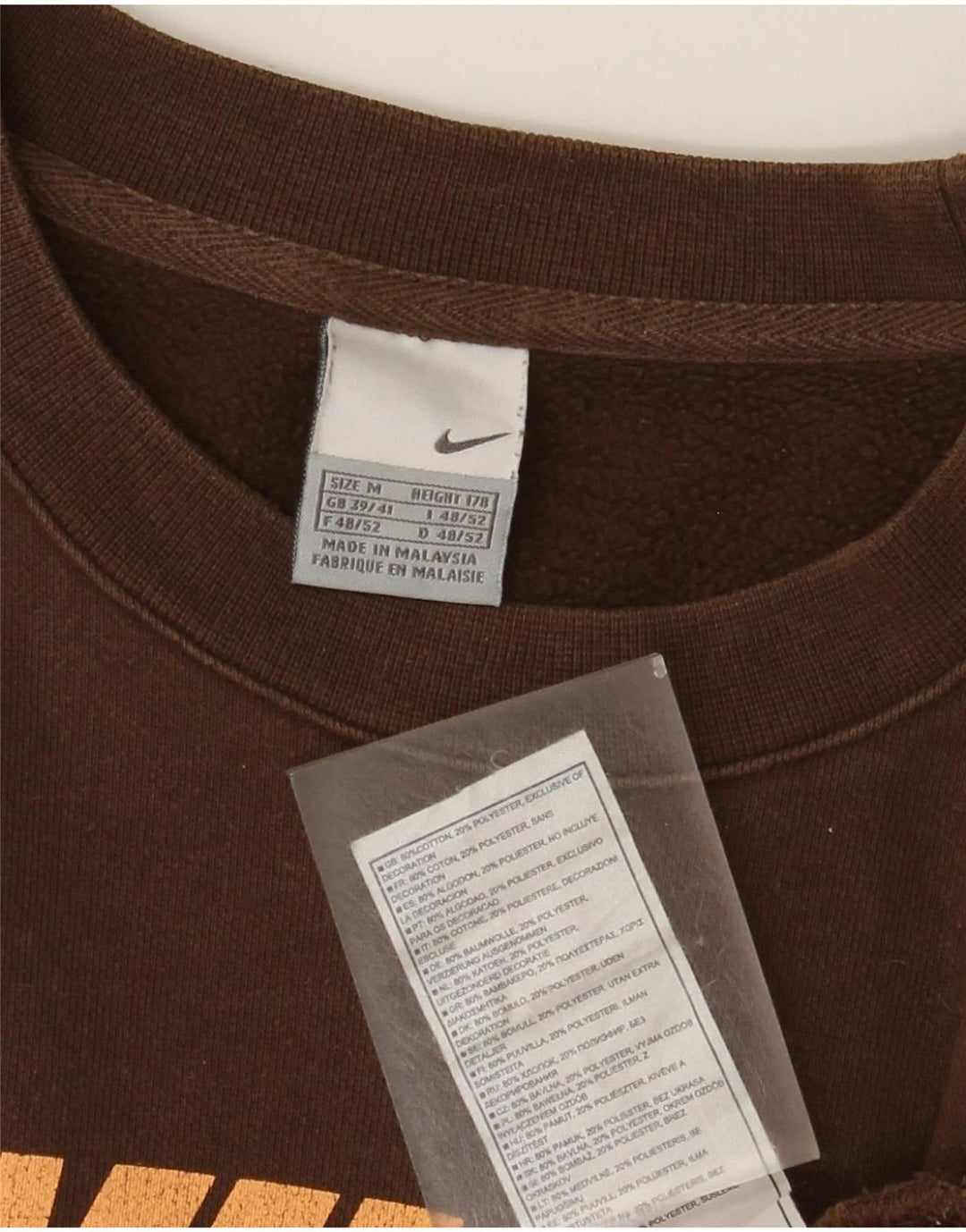 Męska bluza z grafiką Nike, UK 39/41, średnia brązowa bawełna