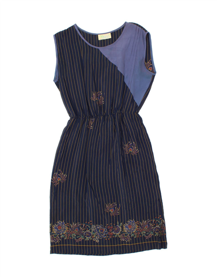 VINTAGE Womens Sleeveless Basic Dress IT 50 XL Navy Blue Striped Vintage Vintage and Second-Hand Vintage from Messina Hembry 
