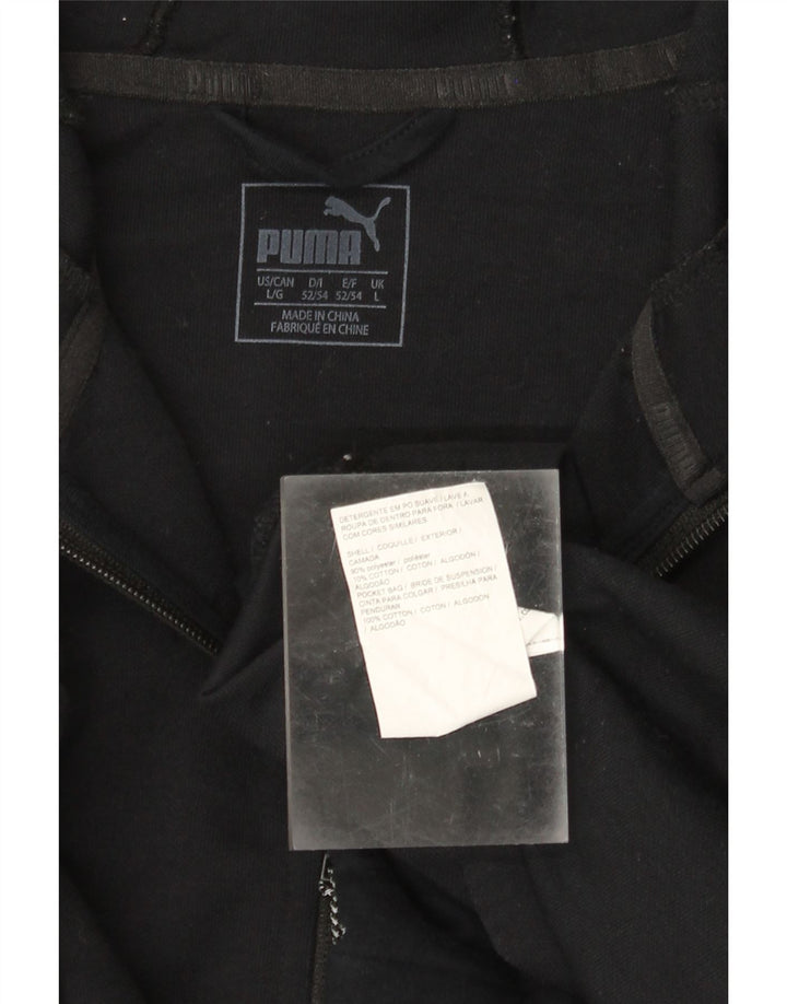 Męski sweter z kapturem i zamkiem błyskawicznym PUMA, duży, czarny poliester