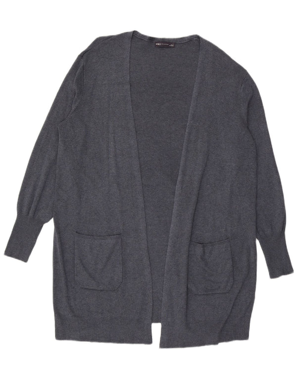 Marks & Spencer Damski sweter oversize z otwartym kardiganem, UK 16, duży niebieski