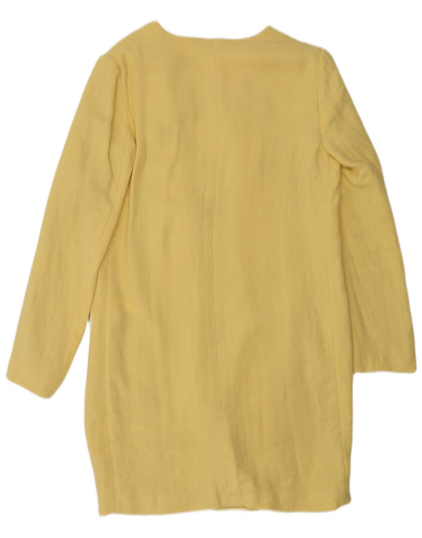 Otwarty płaszcz damski Zara UK 10 Small, żółta wiskoza