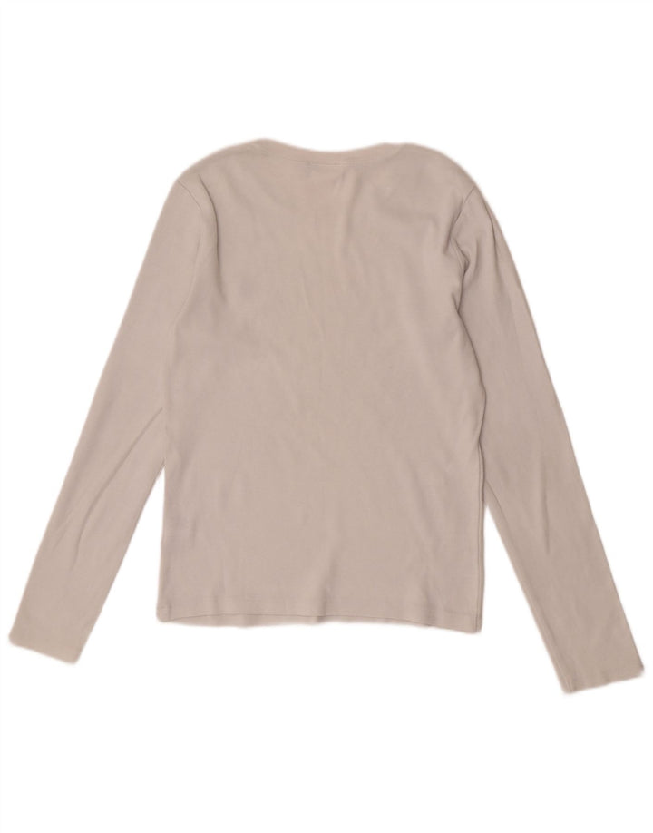 Damski top Ralph Lauren z długim rękawem, UK 14, duży, biały, bawełniany