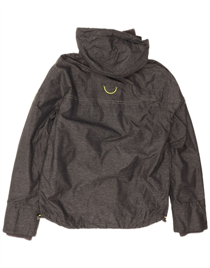 Męska kurtka wiatrówka z kapturem Superdry Windattacker UK 40, duży, szary nylon