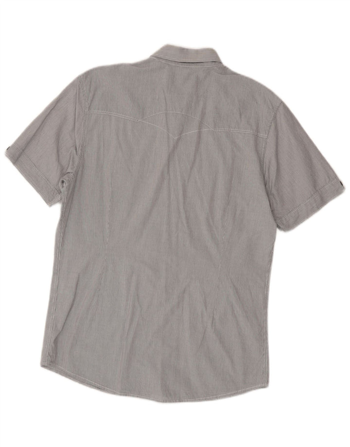 Koszula męska z krótkim rękawem Levi's Średnioszara, bawełniana w prążki